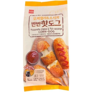 CRISPY CORN-DOG MOZZARELLA CHEESE & FISH SAUSAGE 80G 크리스피 모짜렐라&소시지 반반 핫도그