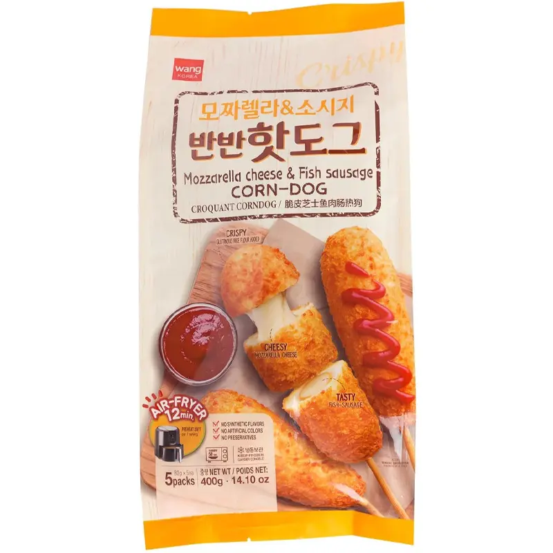 CRISPY CORN-DOG MOZZARELLA CHEESE & FISH SAUSAGE 80G 크리스피 모짜렐라&소시지 반반 핫도그