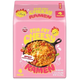 STIR FRY SPICY CHILI & CHEDDAR RAMEN MULTE 120G 리얼 치즈볶음, 스파이시칠리&체다 멀티